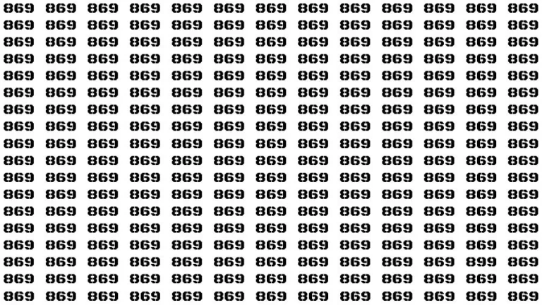 Optical Illusion Eye Test: If you have Sharp Eyes Find the number 899 in 10 Secs