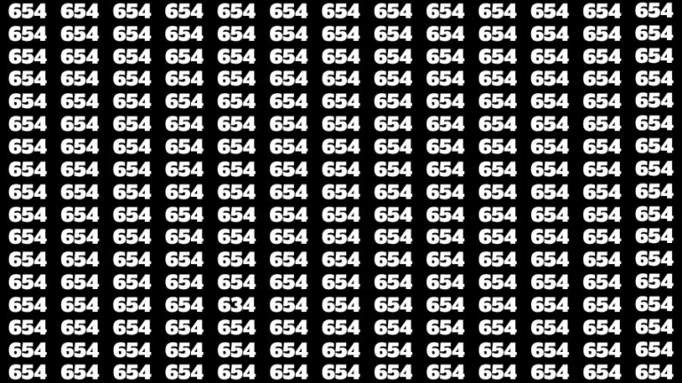 Optical Illusion Visual Test: If you have Sharp Eyes Find the Number 634 in 15 Secs