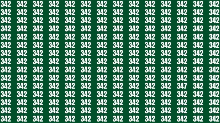 Optical Illusion Visual Test: If you have Sharp Eyes Find the Number 347 in 20 Secs