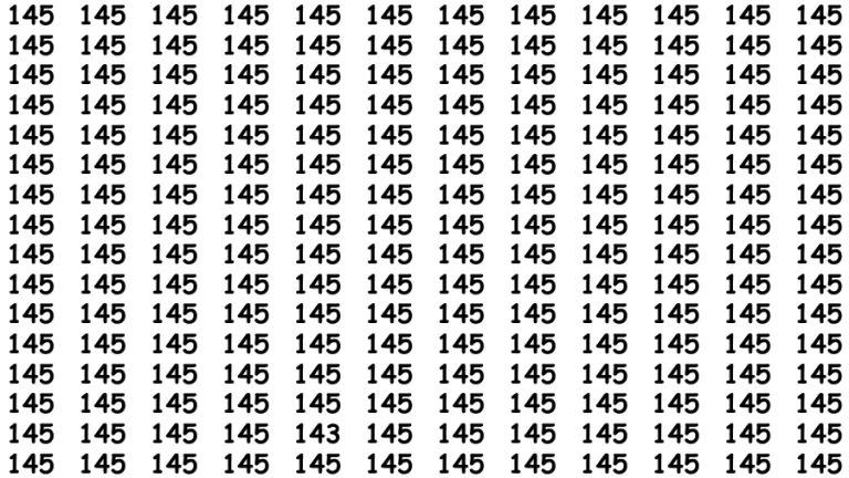 Test Visual Acuity: If you have Eagle Eyes Find the number 143 in 12 Secs