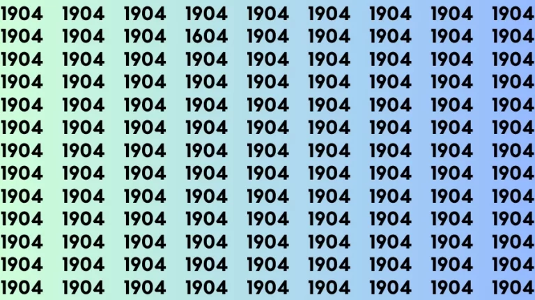 Observation Brain Challenge: If you have Hawk Eyes Find the Number 1604 among 1904 in 15 Secs