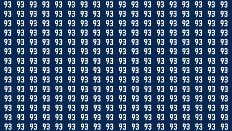 Visual Test: If you have Eagle Eyes Find the Number 92 in 15 Secs