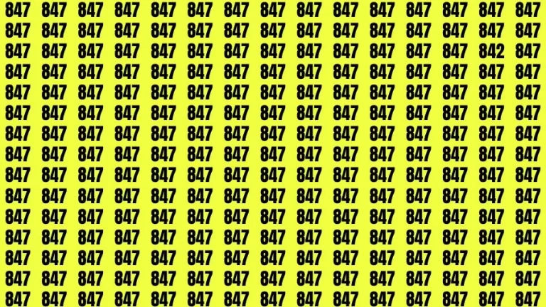 Optical Illusion Brain Test: If you have Sharp Eyes Find the number 842 in 91 Secs