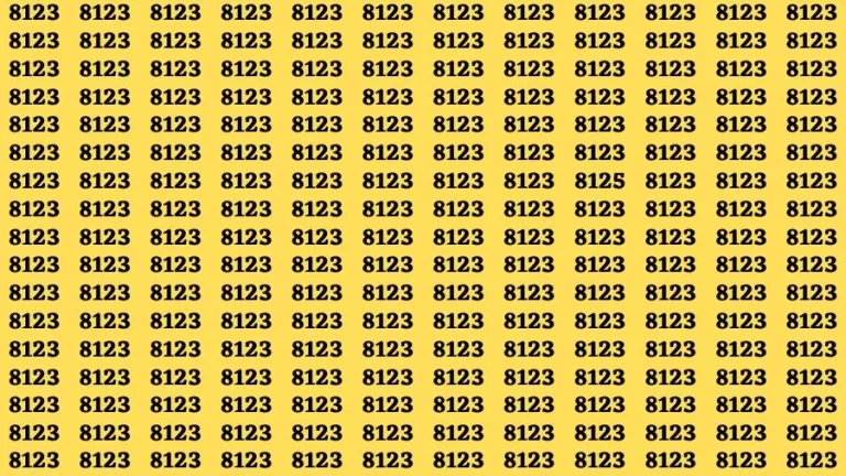 Optical Illusion Brain Challenge: If you have 50/50 Vision Find the number 8125 among 8123 in 12 Secs