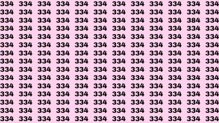 Optical Illusion Visual Test: If you have Sharp Eyes Find the Number 384 in 20 Secs