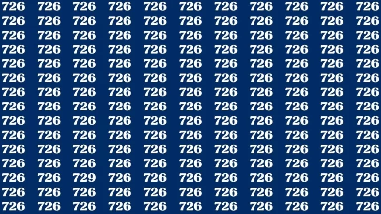 Optical Illusion Brain Challenge: If you have Hawk Eyes Find the Number 729 among 726 in 12 Secs