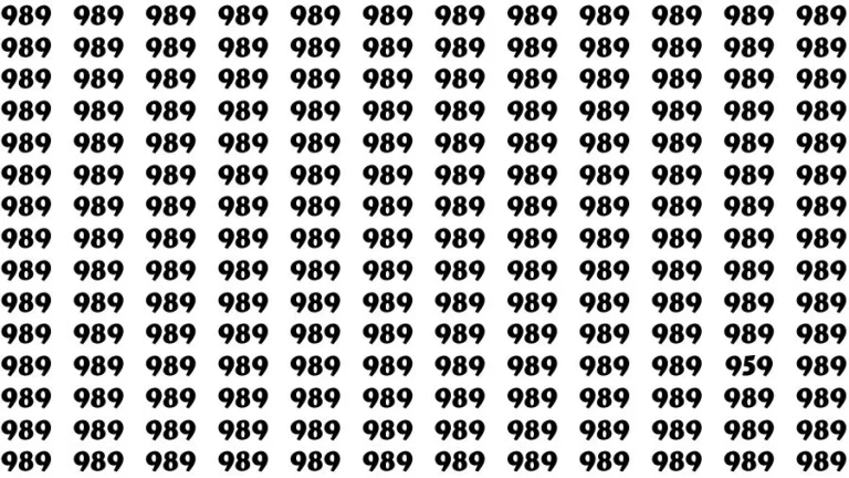 Optical Illusion Brain Test: If you have Eagle Eyes Find the Number 959 among 989 in 15 Secs