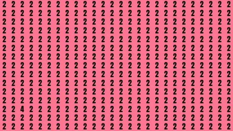 Optical Illusion Eye Test: If you have Eagle Eyes Find the Number 4 in 18 Secs