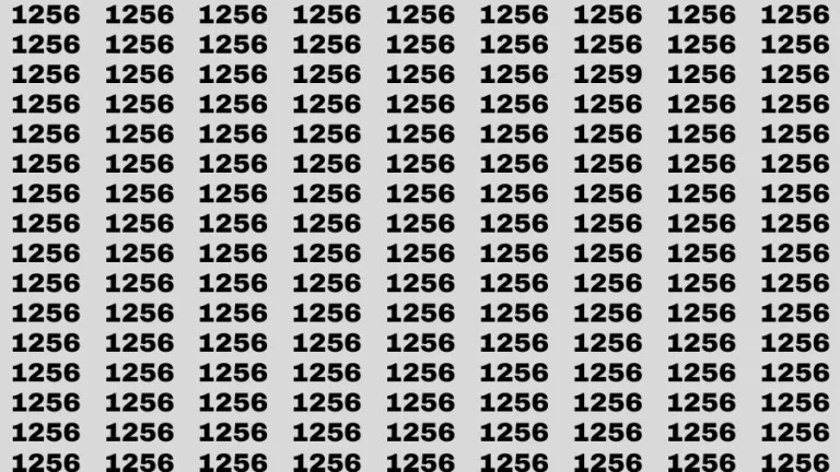 Observation Skill Test: If you have Sharp Eyes Find the Number 1259 in 15 Secs