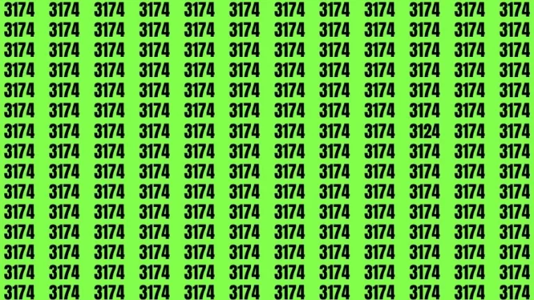 Optical Illusion Brain Test: If you have Eagle Eyes Find the Number 3124 among 3174 in 15 Secs