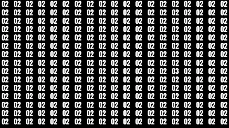 Optical Illusion Brain Challenge: If you have 50/50 Vision Find the number 03 in 18 Secs