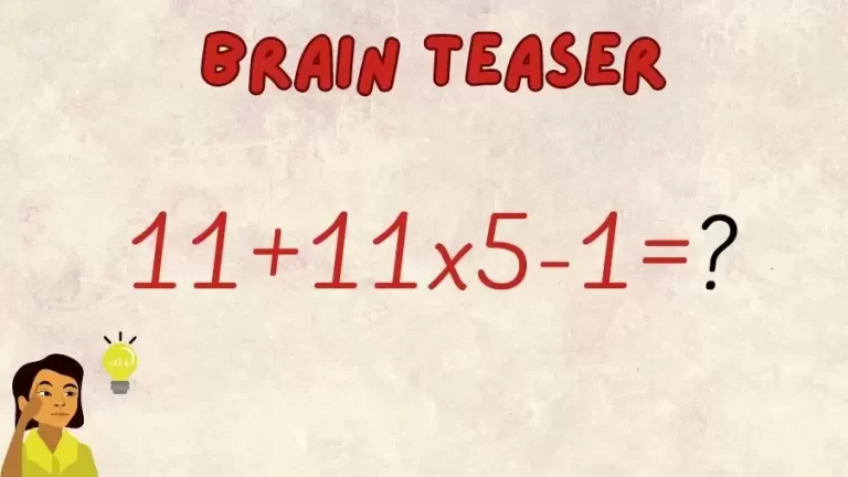 Brain Teaser: Can You Solve 11+11×5-1=?