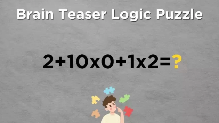 Brain Teaser Logic Puzzle: Can You Solve 2+10×0+1×2=?