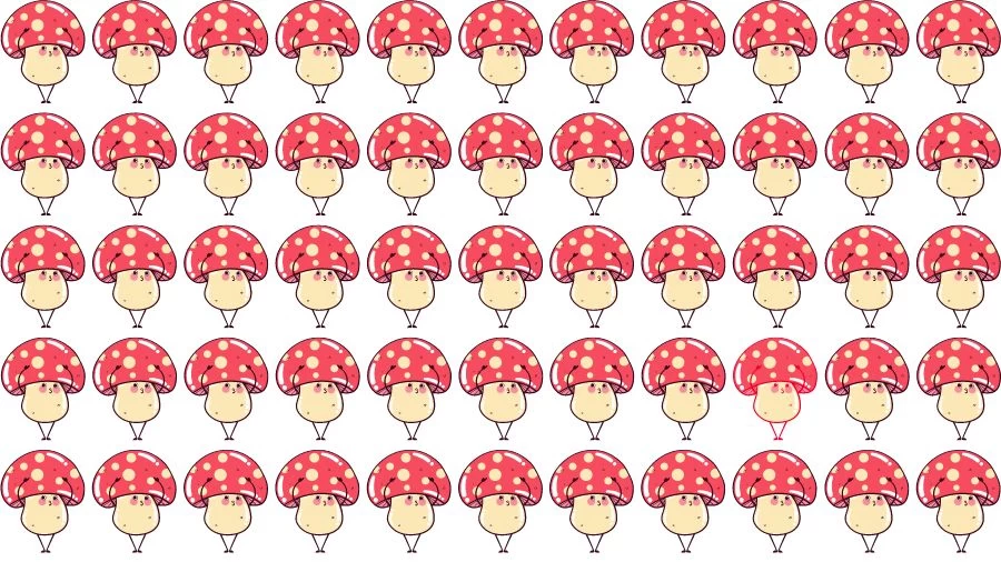 Optical Illusion Eye Test:Can you find the Odd Mushroom in 20 Seconds ...