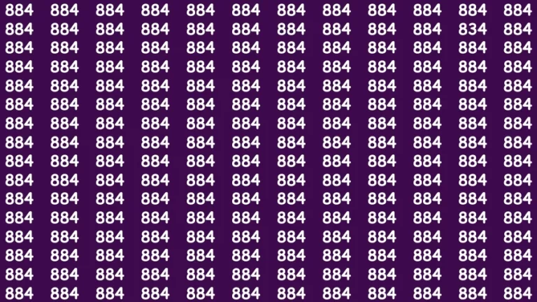 Visual Test: Only those with Eagle Eyesight Can Spot 834 among 884 in 10 seconds