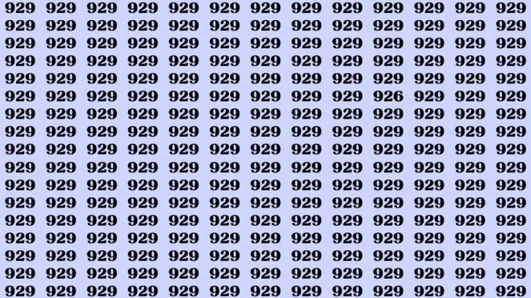 Optical Illusion Visual Test: If you have Eagle Eyes Find the Number 926 among 929 in 14 Secs