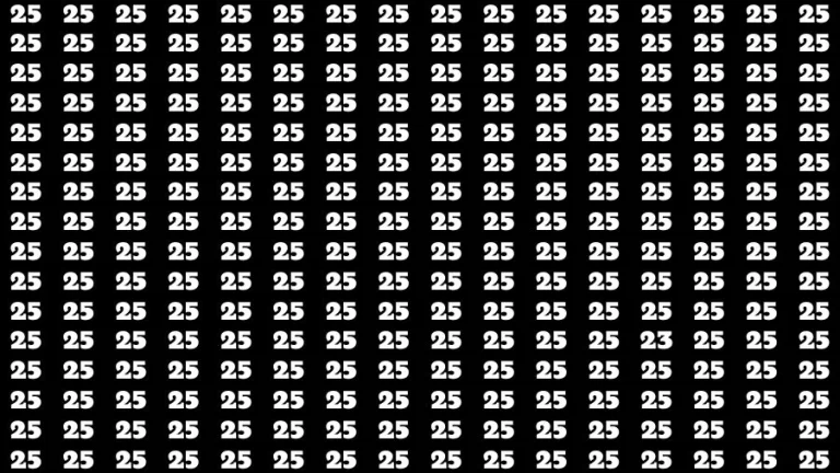 Optical Illusion Brain Challenge: If you have Sharp Eyes Find the Number 23 among 25 in 15 Secs