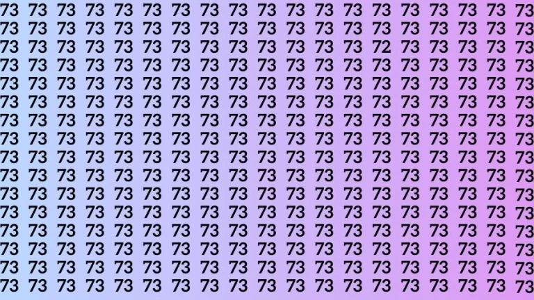 Optical Illusion Brain Challenge: If you have Hawk Eyes Find the Number 72 among 73 in 12 Secs