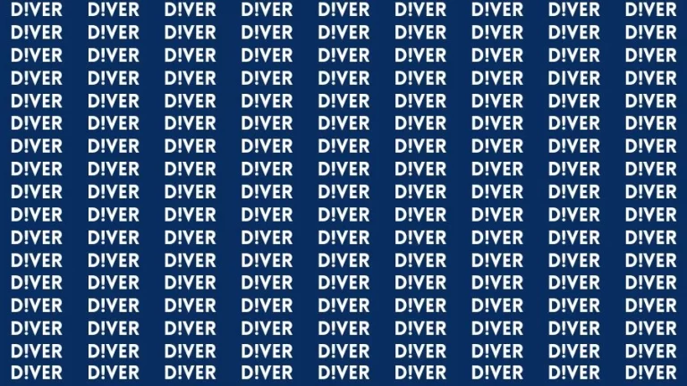 Visual Test: If you have Hawk Eyes Find the word Diver In 15 Secs