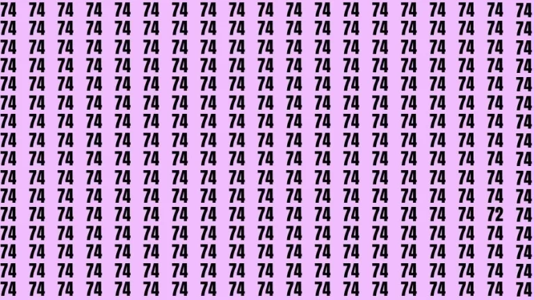 Optical Illusion Brain Challenge: If you have Hawk Eyes Find the Number 72 among 74 in 12 Secs