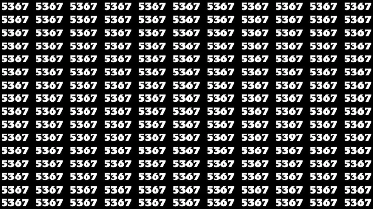 Optical Illusion Brain Challenge: If you have 50/50 Vision Find the number 5397 among 5367 in 14 Secs