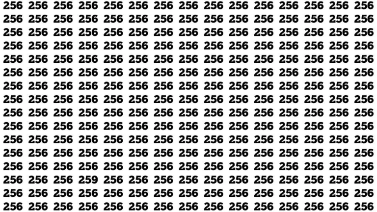 Optical Illusion Eye Test: If you have Hawk Eyes Find the Number 259 in 13 Secs