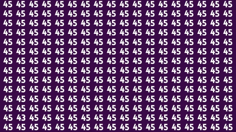 Observation Find it Out: If you have Sharp Eyes Find the number 43 among 45 in 20 Secs