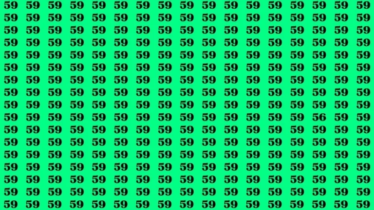 Optical Illusion Brain Challenge: If you have 50/50 Vision Find the Number 56 among 59 in 14 Secs