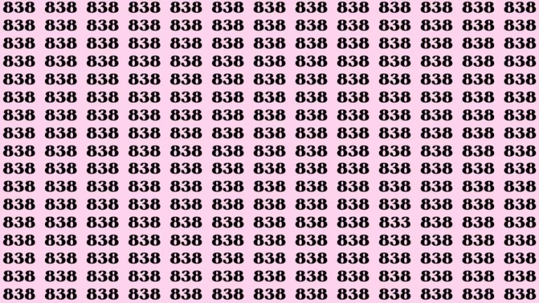 Optical Illusion Eye Test: If you have Sharp Eyes Find the number 833 in 10 Secs