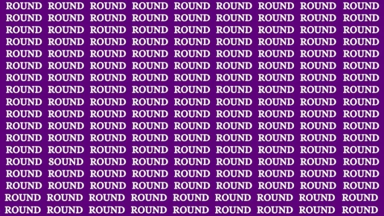 Optical Illusion Visual Test: If you have 50/50 Vision Find the Word Sound in 18 Secs