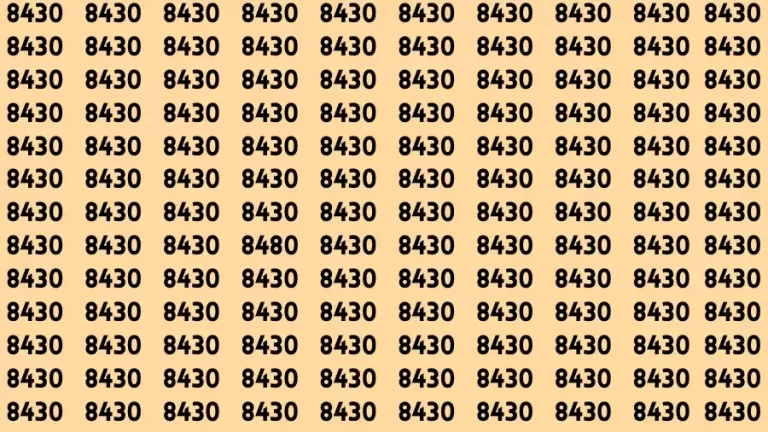 Visual Test: If you have Eagle Eyes Find the Number 8480 among 8430 in 12 Secs