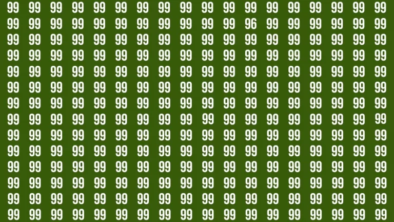 Observation Brain Challenge: If you have Hawk Eyes Find the Number 96 among 99 in 15 Secs