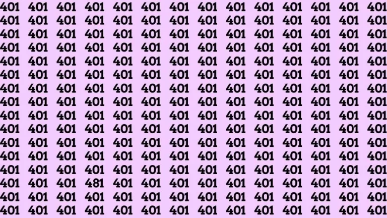 Optical Illusion Eye Test: If you have Eagle Eyes Find the Number 481 in 18 Secs