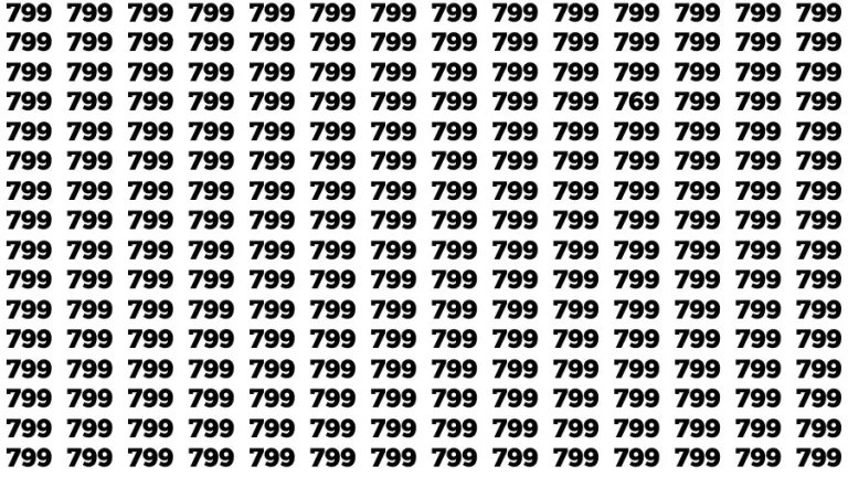 Optical Illusion Brain Challenge: If you have Hawk Eyes Find the Number 769 among 799 in 12 Secs