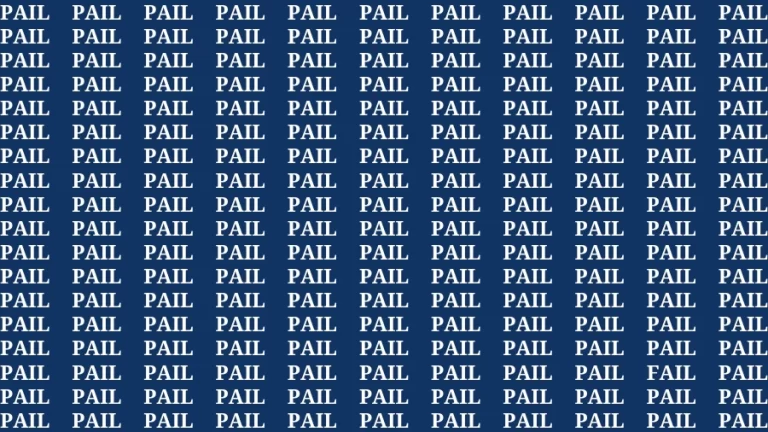 Observation Find it Out: If you have Eagle Eyes Find the Word Fail in 12 Secs