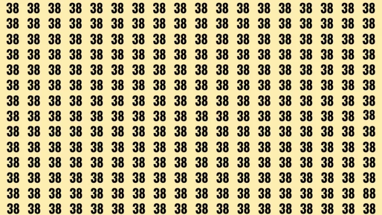 Observation Visual Test: If you have 50/50 Vision Find the Number 88 among 38 in 15 Secs