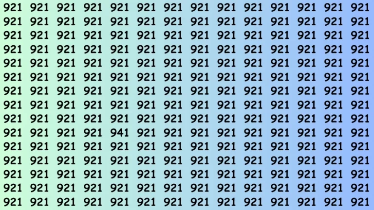 Observation Brain Challenge: If you have Eagle Eyes Find the number 941 among 921 in 12 Secs