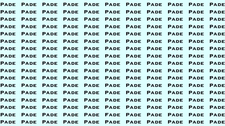 Visual Test: If you have Hawk Eyes Find the word Fade In 15 Secs