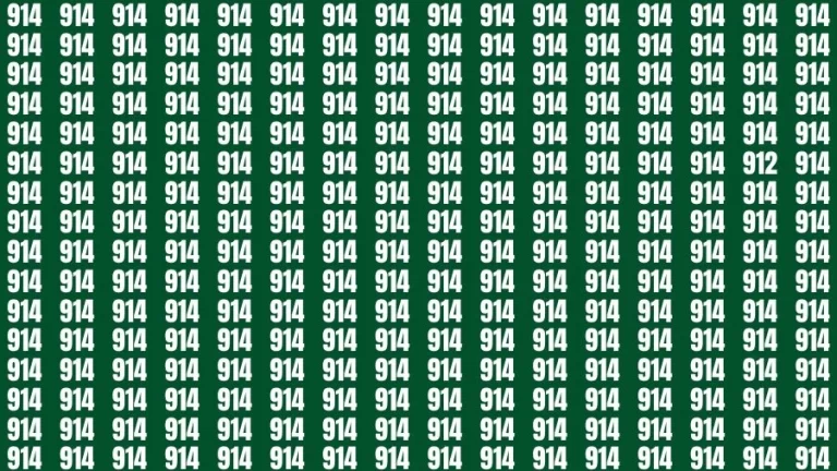 Observation Visual Test: If you have Eagle Eyes Find the Number 912 among 914 in 14 Secs