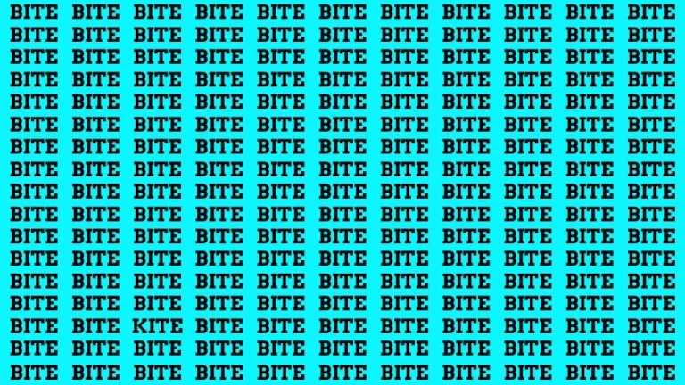 Visual Test: If you have Hawk Eyes Find the word Kite among Bite in 18 Secs