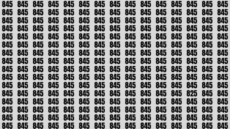 Optical Illusion Brain Challenge: If you have Hawk Eyes Find the Number 825 among 845 in 12 Secs