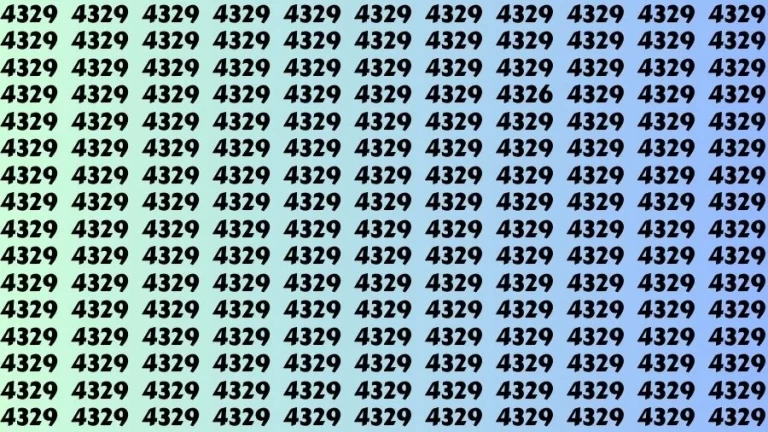 Observation Visual Test: If you have Sharp Eyes Find the Number 4326 among 4329 in 20 Secs