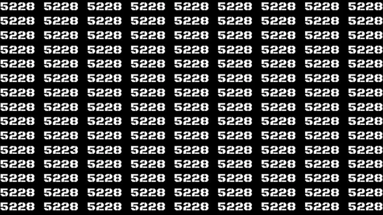 Observation Find it Out: If you have Eagle Eyes Find the number 5223 among 5228 in 15 Secs