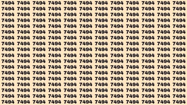 Visual Test: If you have 50/50 Vision Find the Number 7464 among 7494 in 15 Secs