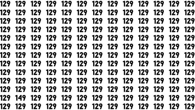 Observation Find it Out: If you have Sharp Eyes Find the number 149 among 129 in 20 Secs