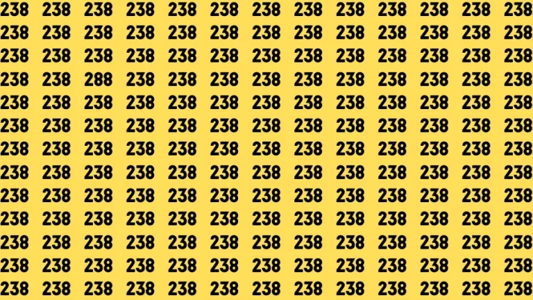 Visual Test: If you have Eagle Eyes Find the Number 288 among 238 in 15 Secs