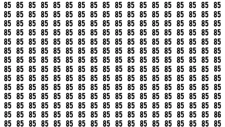 Test Visual Acuity: If you have Eagle Eyes Find the number 86 among 85 in 12 Secs