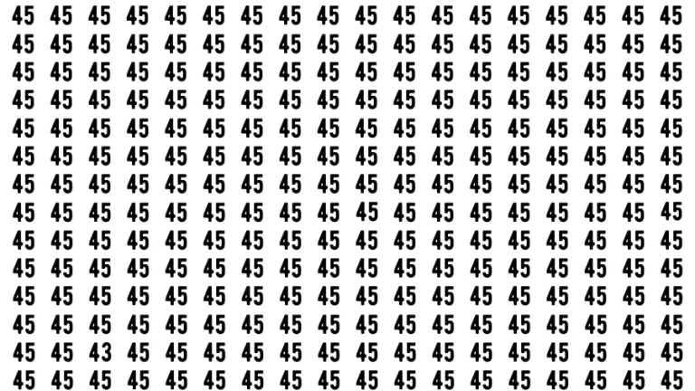 Test Visual Acuity: If you have Eagle Eyes Find the Number 43 among 45 in 15 Secs