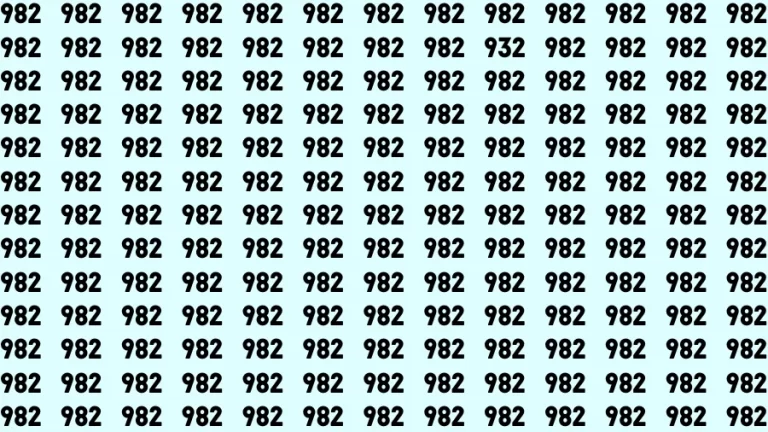 Observation Brain Challenge: If you have Eagle Eyes Find the number 932 in 12 Secs