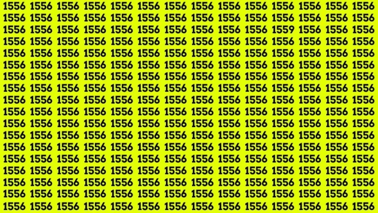 Optical Illusion Brain Challenge: If you have Sharp Eyes Find the Number 1559 among 1556 in 15 Secs